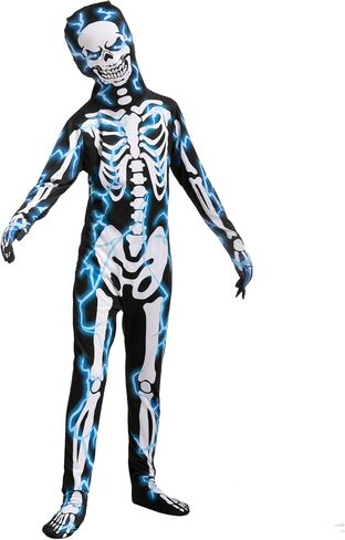 زي هيكل عظمي البرق من Spooktacular Creations للأولاد، زي هيكل عظمي لفستان الهالوين وحفلات الكرنفال in Saudi Arabia