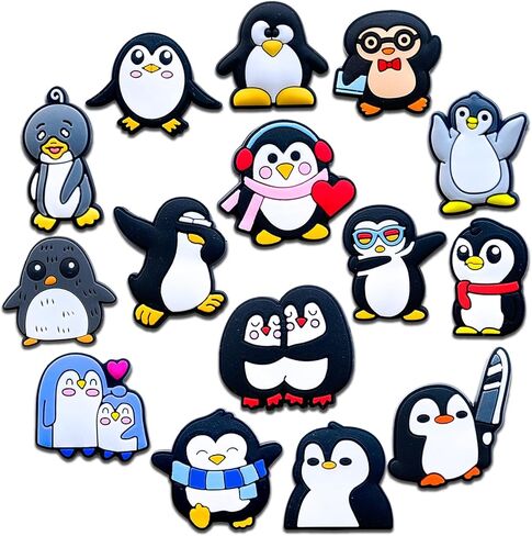 15 قطعة من تعليقات احذية البطريق لشبشب كروك كلوج مختلفة متطابقة للصنادل والاساور والمعصم، زينة لطيفة على شكل حيوانات للاطفال والبنات والاولاد، معدن غير ثمين، بدون احجار كريمة, معدن, بدون الأحجار in Kuwait