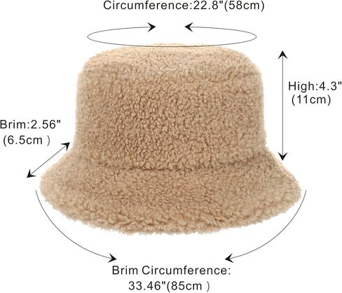 Furry Faux Fur Bucket Hat for Women Warm Winter Plush Fully Fisherman Cap in Kuwait