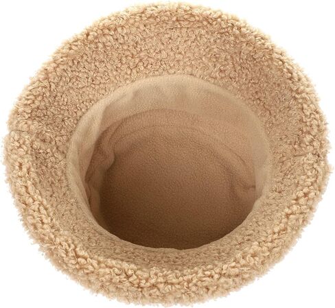 Furry Faux Fur Bucket Hat for Women Warm Winter Plush Fully Fisherman Cap in Kuwait