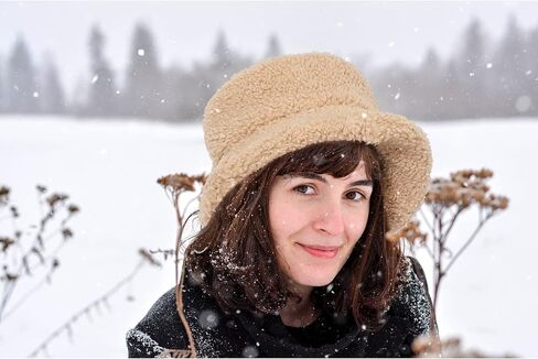 Furry Faux Fur Bucket Hat for Women Warm Winter Plush Fully Fisherman Cap in Kuwait