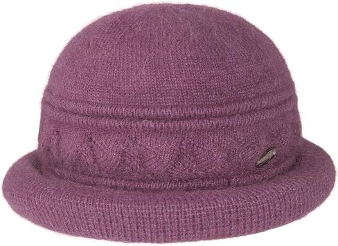 Women Winter Knit 1920s Vintage Bucket Bowler Hat Round Brim Warm Hat in Kuwait
