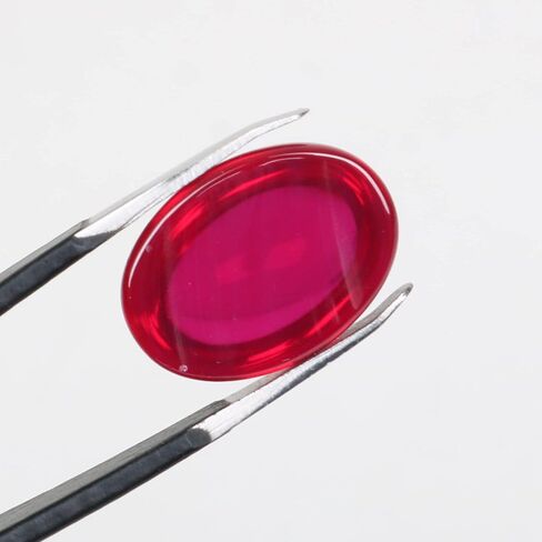 REAL-GEMS 6 Rays Red Star Ruby 9.55 Ct. Perfect Oval Shape Cabochon Loose Gemstone For Pendant Jewlery Making in Kuwait