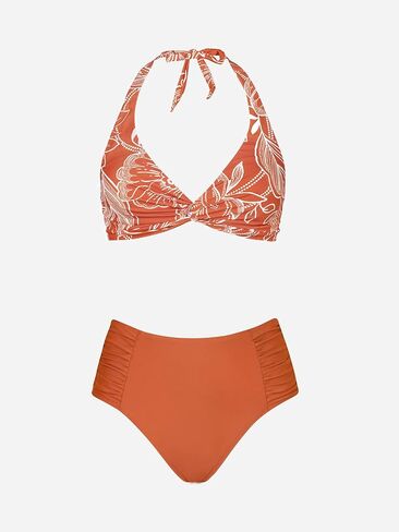 CUPSHE High Waisted Bikini Sets Women's Bikini Swimsuits 2 Piece Bathing Suits Twisted Push Up Crisscross Back Floral Print in Saudi Arabia