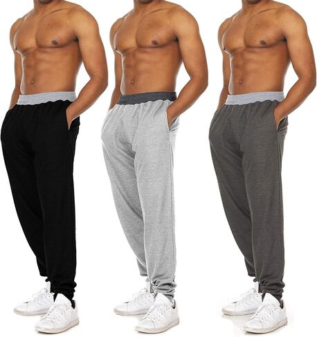 بنطال الركض فرينش تيري للرجال من Essential Elements - سراويل رياضية كاجوال من الصوف برباط 3 قطع in Kuwait