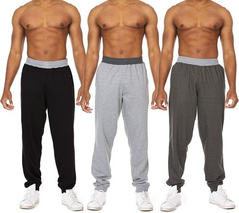بنطال الركض فرينش تيري للرجال من Essential Elements - سراويل رياضية كاجوال من الصوف برباط 3 قطع in Kuwait