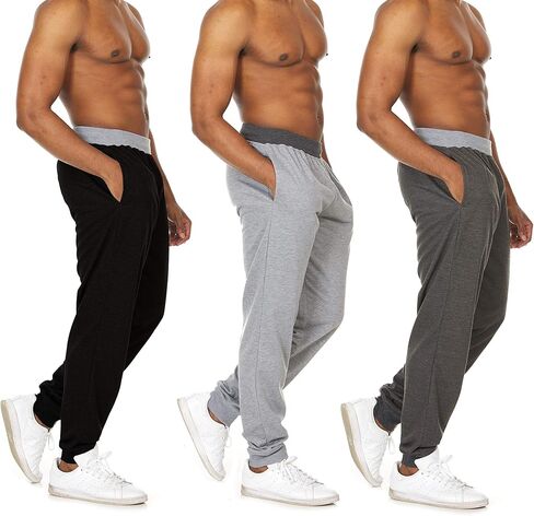 بنطال الركض فرينش تيري للرجال من Essential Elements - سراويل رياضية كاجوال من الصوف برباط 3 قطع in Kuwait