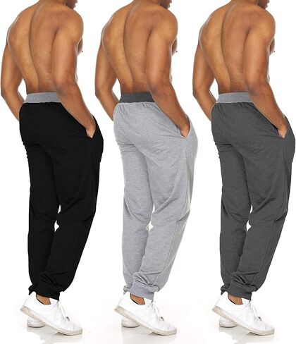 بنطال الركض فرينش تيري للرجال من Essential Elements - سراويل رياضية كاجوال من الصوف برباط 3 قطع in Kuwait