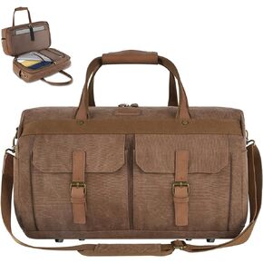 TSA Duffel Bag for Travel, 60L Canvas Duffle Bag for Men with 15.6" Laptop Compartment Airline Approved Carry on Travel Bags with Wet Pocket Water Resistant Gym Weekender Bags for Vacations, Trips in Kuwait