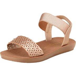 صنادل ADRIENNE VITTADINI للفتيات - صنادل مرصعة بأشرطة مع حزام كاحل مرن (طفل صغير/طفل صغير) in Kuwait