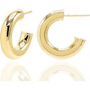 EDEN Lightweight Chunky Gold Hoop Earrings For Women, Plated 14K 20MM Thick Gold Hoops, Chunky Gold Earrings For Women