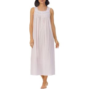 Eileen West Cotton Dobby Stripe Woven Sleeveless Ballet Nightgown