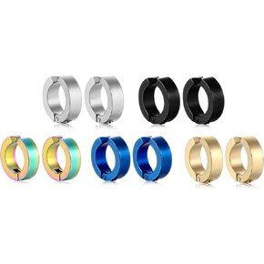 10 قطع غير ثقب الأقراط قرط كبس الأذن وهمية للرجال والنساء الفولاذ المقاوم للصدأ 5 ألوان in Kuwait