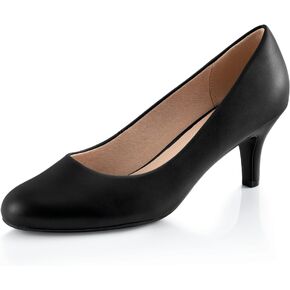 Ankis Black Nude White Silver Pumps for Women, Comfortable Low Heel Women Pumps Closed Round Toe Dress Shoes for Work Office Wedding Party Prom, 2.5 Inch