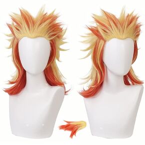 Liamiona Tomioka Giyuu Cosplay Wig Black Short Heat Resistant Hair Halloween party Costumes wig + wig cap