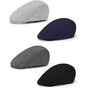 Airsky Set of 4 Men's Newsboy Hat Soft Cotton Ivy Paperboy Hat Flat Cabbie Cap for Men in Kuwait