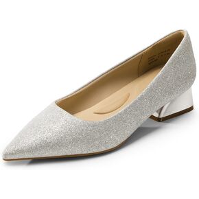 DREAM PAIRS Women's Chunky Heels Closed Toe Low Block Work Shoes Pointed Toe Dress Comfortable Wedding Pumps
