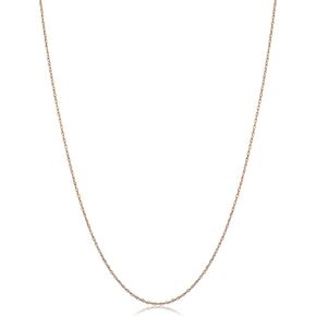 Kooljewelry Real 14k Rose Gold Rope Chain Pendant Necklace for Women (0.7 mm, 0.9 mm, 1 mm or 1.3 mm)