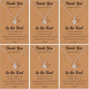 YANCHUN 2/4/6Pcs Bridesmaid Gifts Love Knot Necklace for Women Bridesmaid Necklace from Bride Bridesmaid Jewelry Wedding Gifts Set