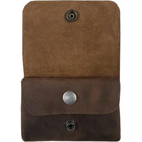 Hide & Drink, Double Pouch Wallet for Men and Women, Rectangular Card Holder, Money Organizer, ID Case, Classic Style, Full Grain Leather, Handmade, Bourbon Brown