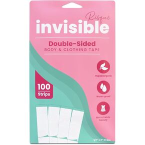 Risqué Double Sided Tape for Fashion Clothes Skin | Fabric Tape & Body Tape | Strong Multi Use Transparent Clear Color | Fabric and Skin Friendly for All Skin Shades (100 Strips) in Kuwait