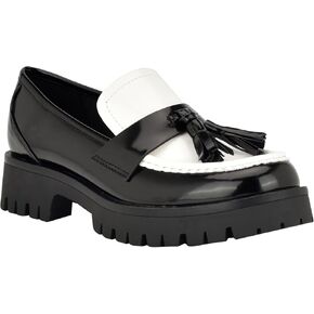 Nine West Women's Garry Loafer, Black/White 001, 9