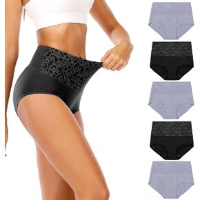 Senllori Women Cotton Underwear High Waist Panties Ladies Panty Plus Size Briefs Multipack in Kuwait