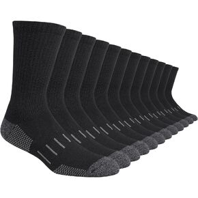 Heatuff Men’s 6 Pairs Crew Athletic Work Socks Performance Cushion Moisture Wicking Socks
