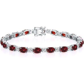 Leva Jewkis Birthstone Bracelets for Women Sterling Silver Tennis Bracelets with Created Gemstones Dainty Charm Jewelry Anniversary Birthday Gifts for Women 7 Inches