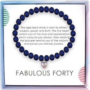 SOLINFOR 40th Birthday Gifts for Women - Lapis Lazuli Beads Bracelet - 40 Years Old Jewelry Gift Idea for Her in Kuwait