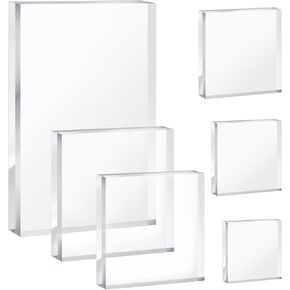 فانسونتا 6 قطع من مكعبات الاكريليك الشفافة المستطيلة لعرض المجوهرات، قاعدة عرض مجوهرات شفافة، قاعدة حامل عرض الخواتم، قاعدة عرض اكريليك عالية الشفافية in Kuwait