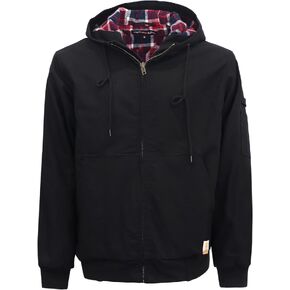 BOCOMAL FR Jacket Insulated Flame Resistant Duck Hooded Coat Outwear&Vest Light Water Repellent and Oil Resistant.