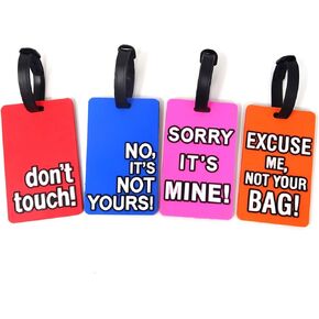Honbay 4PCS Candy Color Travel Luggage Tags Travel Suitcase Bag Labels Checked Baggage Tags, Random Color (4 x Letter) in Kuwait