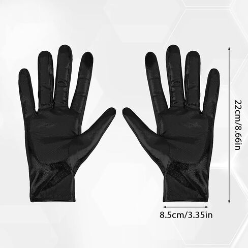 Yolev Women's Shiny Metallic Gloves Halloween Cosplay Costume Gloves Opera Gloves 20's Fancy Flapper Evening Accessories for Women and Girls (Black) in Saudi Arabia