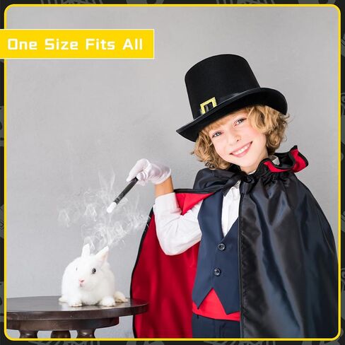 Hoosige 12 Pcs Black Pilgrim Hat for Men Thanksgiving Novelty Top Hats Cosplay Costume for Adult Man Women Holiday Halloween in Kuwait