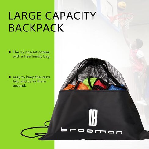 brooman Scrimmage Training Vest Kids Youth Adult Soccer Practice Jersey Athletic Pinnies (12 &24 Pack) in Saudi Arabia