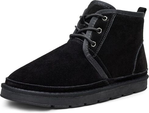 Jousen Men's Winter Boots Suede Snow Boot Leather Mid-Calf Shoes Warm Comfortable Lightweight Fur Lining Non-Slip Ankle Boots for Men in Saudi Arabia