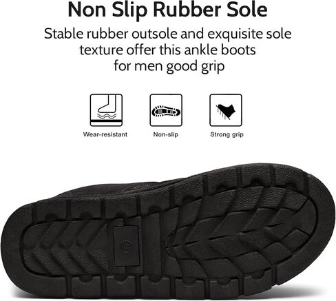 Jousen Men's Winter Boots Suede Snow Boot Leather Mid-Calf Shoes Warm Comfortable Lightweight Fur Lining Non-Slip Ankle Boots for Men in Saudi Arabia