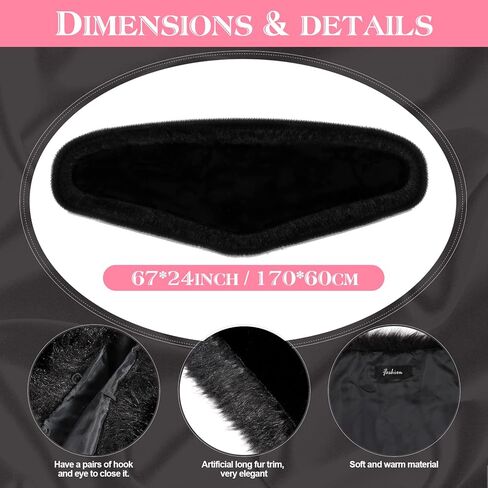 1920s Faux Fur Wrap Shawl Women's Fur Cloak Cape Shawl Luxury Bridal Faux Fur Cape Faux Fur Cloak, Pearl Rhinestone Brooches in Kuwait