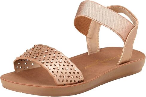 صنادل ADRIENNE VITTADINI للفتيات - صنادل مرصعة بأشرطة مع حزام كاحل مرن (طفل صغير/طفل صغير) in Kuwait