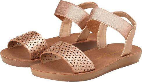 صنادل ADRIENNE VITTADINI للفتيات - صنادل مرصعة بأشرطة مع حزام كاحل مرن (طفل صغير/طفل صغير) in Kuwait