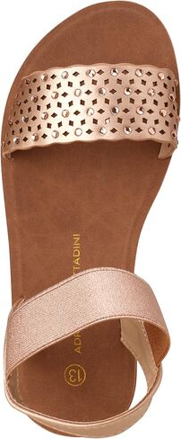 صنادل ADRIENNE VITTADINI للفتيات - صنادل مرصعة بأشرطة مع حزام كاحل مرن (طفل صغير/طفل صغير) in Kuwait