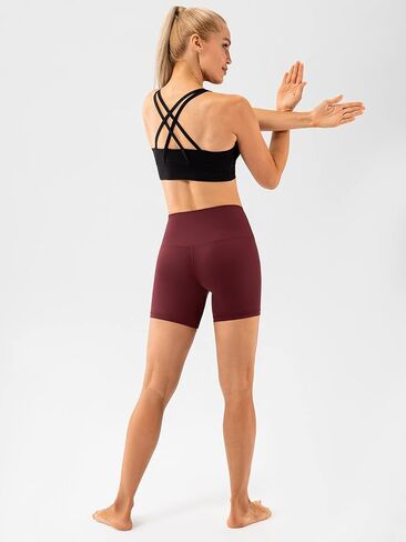 Lavento Women's Strappy Sports Bra Medium Support Workout Training Top in Kuwait