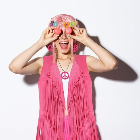 CICOCI 70s ديسكو ملابس للنساء 60s الهبي زي راعية البقر ملابس هامش سترة بوهو شرابة أكمام السلام الملحقات in Kuwait