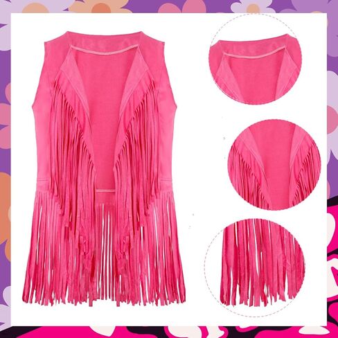 CICOCI 70s ديسكو ملابس للنساء 60s الهبي زي راعية البقر ملابس هامش سترة بوهو شرابة أكمام السلام الملحقات in Kuwait