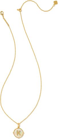 Kendra Scott Letter K 14k Gold-Plated Brass Disc Reversible Pendant Necklace in Iridescent Abalone, Fashion Jewelry for Women in Kuwait