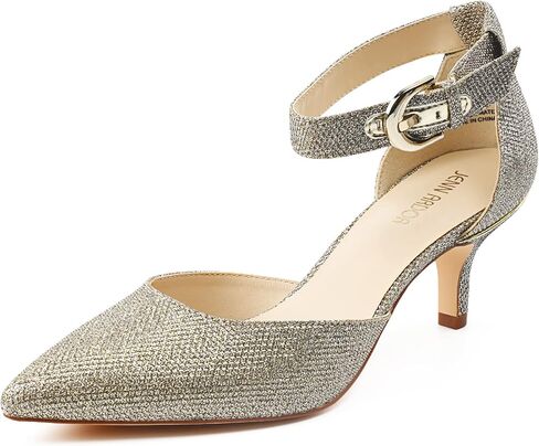 JENN ARDOR Women's Kitten Heel Pumps Ladies Closed Pointed Toe D'Orsay Ankle Strap Dress Stiletto in Saudi Arabia