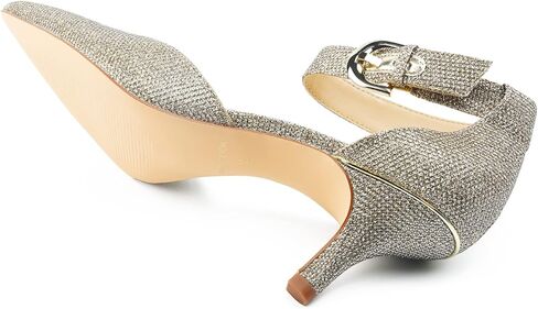 JENN ARDOR Women's Kitten Heel Pumps Ladies Closed Pointed Toe D'Orsay Ankle Strap Dress Stiletto in Saudi Arabia