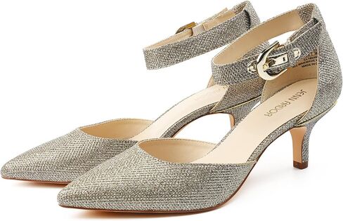 JENN ARDOR Women's Kitten Heel Pumps Ladies Closed Pointed Toe D'Orsay Ankle Strap Dress Stiletto in Saudi Arabia