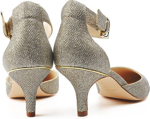 JENN ARDOR Women's Kitten Heel Pumps Ladies Closed Pointed Toe D'Orsay Ankle Strap Dress Stiletto in Saudi Arabia